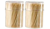 YALO 1000 x Cure-Dents en Bambou, Piques Cocktails dans Une Boîte Distributrice, CureDents pour la Cuisine, 6,5 cm