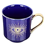 Yardwe Tasse à café en céramique avec motif œil du diable - Tasse à thé, lait, eau - Pour la ...
