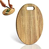YFWOOD Planche à découper en bois naturel, plateau de service pour la préparation des aliments, la viande, les légumes et ...