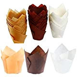 YoMaris 150 pièces Tasses de Papier de Cuisson de Tulipe, Petits emballages de Muffins à Cupcakes, Caissettes à Muffins pour ...