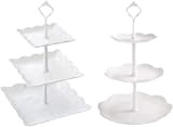Youery 3 Tier Dessert Cake Tower Stand Slate Serving Set for Sweet Time Party Food Server Display Holder with Carry ...