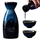 Yuemuop 3 Pièces Japonais Sake Cup Set, Japonaise Sake Tasse en Céramique, Ensemble de Verres à Saké Chaud/Froid en Céramique ...
