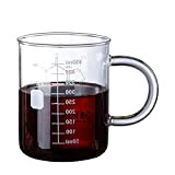 Yushu - Tasse de bécher à caféine, bécher gradué, Tasse avec poignée, Tasse en Verre borosilicaté, Tasses fraîches de Chimie, ...