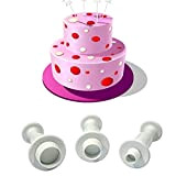 YYJDM-Pastry Baking ToolsBiscuit Paper Cutter Cake Rose Ieaf Plunger Fondant Decoration Sugar Craft Mold Cake Decoration Pastry Cake Tool,3pcs Round