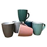 ZD Trading - Lot de 6 tasses à café - Colorées - 200 ml - En céramique pastel - Ensemble de ...