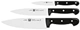 ZWILLING Set de 3 Couteaux, Couteau à Larder/à Garnir, Couteau de Chef, Couteau à Viande, Manche Noir, série Twin Chef ...