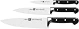 ZWILLING Set de 3 Couteaux (Couteau à Larder/Garnir, Couteau à Viande, Couteau de Chef), Acier Inoxydable Spécial, Manche Noir, série ...