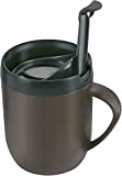 Zyliss E990001 Hot Mug à Piston, Plastique/Silicone, Gris, Mug Isotherme Cafe/Filtre Pour Café Moulu/Tasse Avec Couvercle/Gobelet de Camping, Lave-vaisselle, Garantie ...