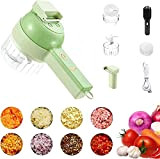 ZZAMG 4 in 1 Handheld Electric Vegetable Cutter Set, 2022 New Mini Wireless Electric Garlic Mud Masher, for Garlic Pepper ...