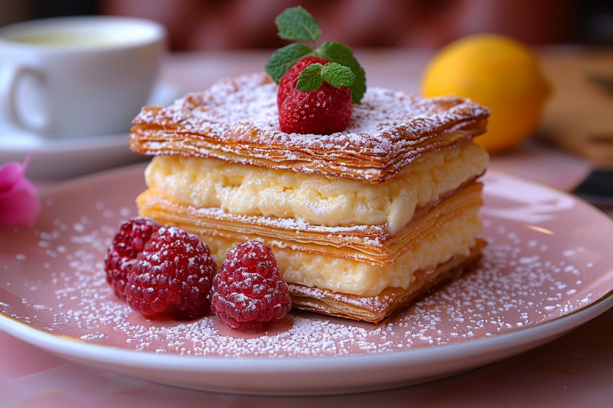 Mille-feuille à la crème vanille