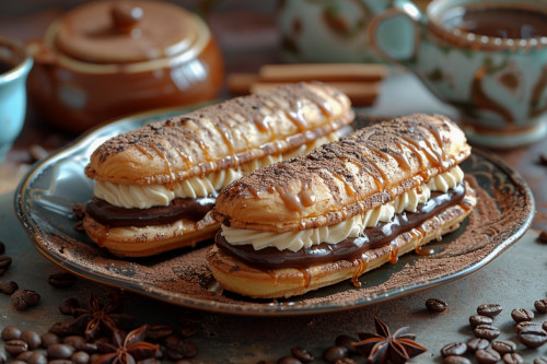 Éclair au café et au chocolat